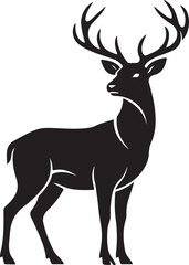 Obraz premium Deer silhouette with antlers, stylish modern art.