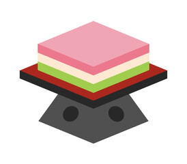 ひな祭りのひし餅イラスト　シンプルなフラットデザイン