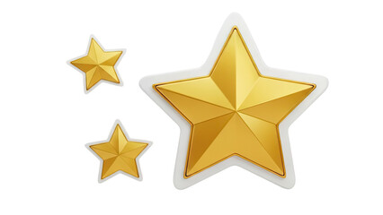 Obraz premium 3D Golden stars on a transparent background