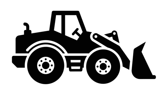Black Silhouette of Front End Loader 1.