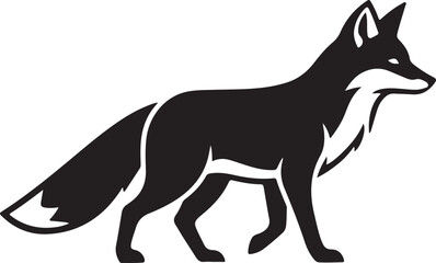 Obraz premium Fox silhouette side profile, modern icon.