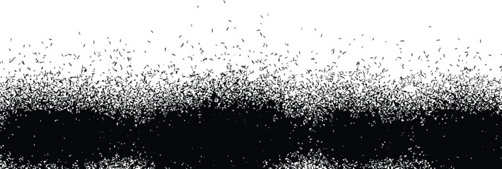 Black disintegration vector border abstract scattered particles fade up effect grunge overlay texture background