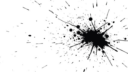 Dynamic Black Ink Splatter Explosion Grunge Texture Vector Graphic Design Element
