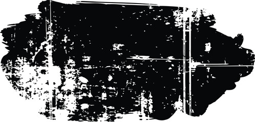 Black Grunge Distressed Ink Blot Splat Shape Background Texture Overlay Vector