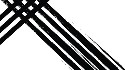 Black and White Diagonal Brush Strokes Abstract Grunge Pattern Vector Background
