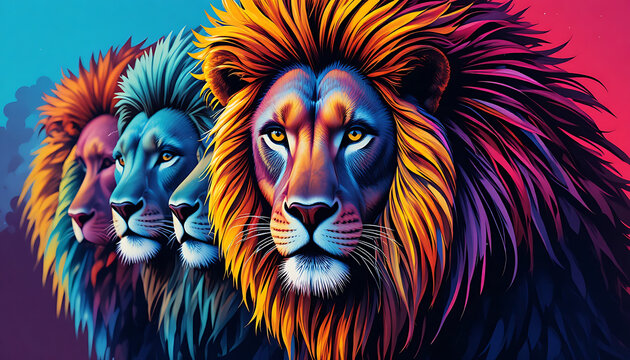 Vibrant Hyperreal Digital Art with Neon Psychedelic Elements