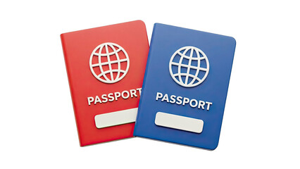 Two Passports, Red and Blue