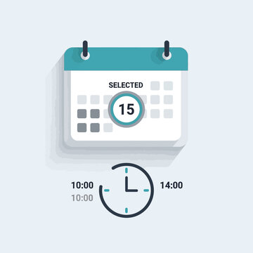 Calendar Date and Time Selection.