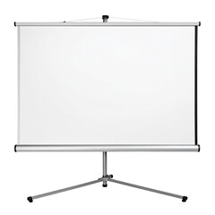 Blank projector screen, a presentation board or white movie display mockup. Isolated on transparent or white, Cut out