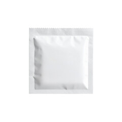 Blank white square sachet pouch for mockup Isolated on transparent or white, Cut out