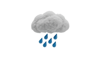 Stylized Rain Cloud with Water Drops