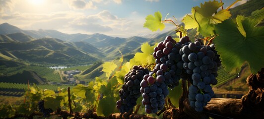realistic photo of a glossy Vineyard ,generative AI