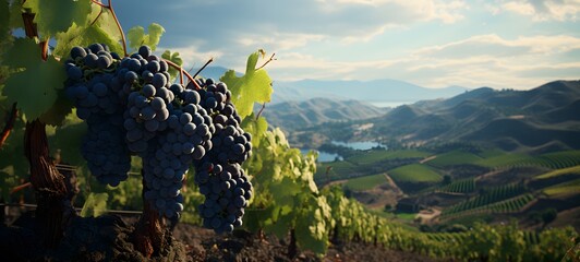 realistic photo of a glossy Vineyard ,generative AI