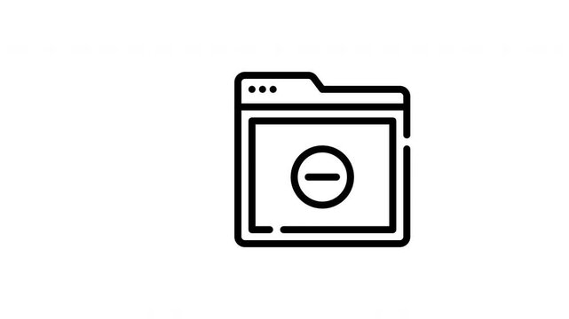Empty folder icon with subtraction symbol indicating no files. Suitable for digital file management concepts and websites. Useful for indicating empty folders.
