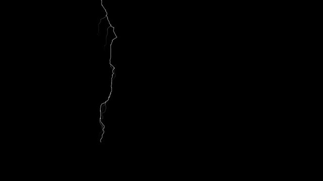 lightning effect animation element, on transparent background 4k video
