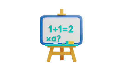 Whiteboard with Math Equation and Easel