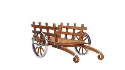 Wooden Cart with Spoked Wheels