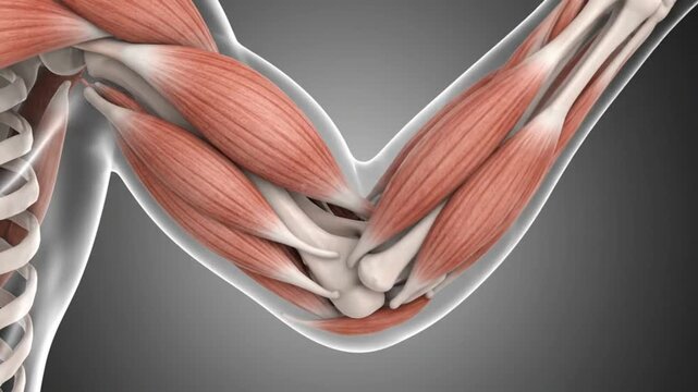 3D Medical Animation Showing Muscle Contraction and Relaxation Movement