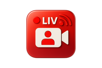 Live Streaming App Icon Isolated on Transparent Background