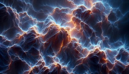 Cosmic Nebula Filament Texture in Blue and Purple Colors