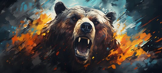 realistic photo of a glossy bear ,generative AI