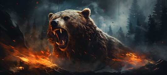 realistic photo of a glossy bear ,generative AI