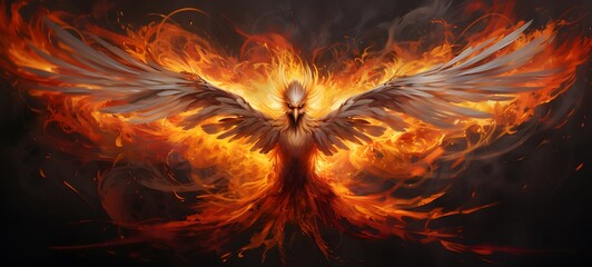 realistic photo of a glossy phoenix ,generative AI