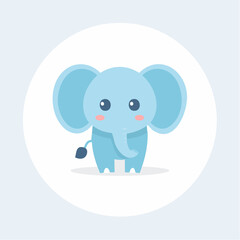 Obraz premium A cute cartoon vector illustration of a happy gray elephant and its pink baby character walking together in a fun safari wildlife art design