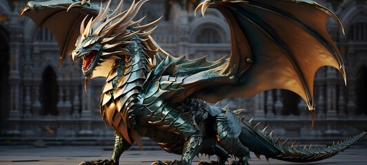 realistic photo of a glossy dragon ,generative AI