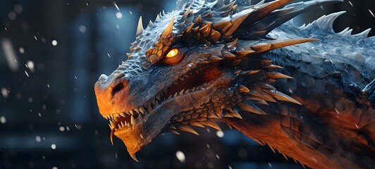 realistic photo of a glossy dragon ,generative AI