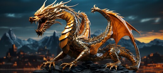 realistic photo of a glossy dragon ,generative AI