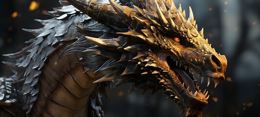 realistic photo of a glossy dragon ,generative AI