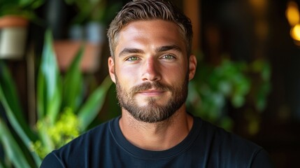 Obraz premium man with short blond hair.