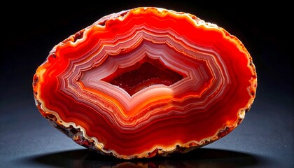 Striking Red Agate Slice - A Gemstones Inner Beauty Revealed.