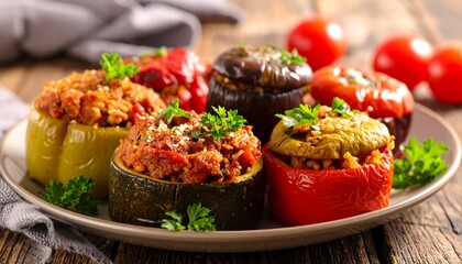 Stuffed Vegetables - A Colorful and Delicious Mediterranean Dish.