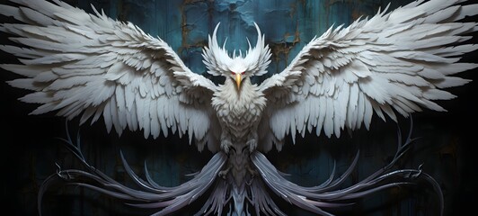 realistic photo of a glossy white garuda,generative AI