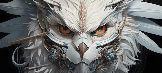 realistic photo of a glossy white garuda,generative AI