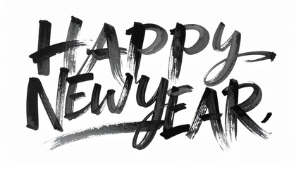 Elegant black happy new year 2026 text with sparkling confetti, isolated on white, Golden 3d happy new year 2026 text. happy new year.
