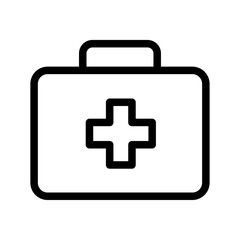 Fototapeta premium Medical Kit Line Icon of Hospital Administration Icon Set