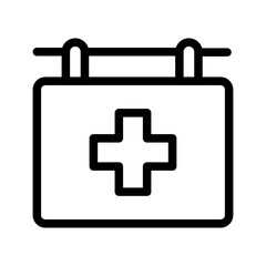 Obraz premium Clinic Signboard Line Icon of Clinic Management Icon Set