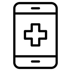 Obraz premium Health Mobile App Line Icon of Clinic Management Icon Set