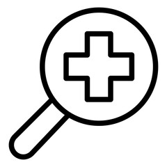 Fototapeta premium Staff Search Line Icon of Medical Staffing Icon Set