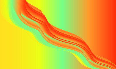 Dynamic Fluid Wave Abstract Background.A vibrant abstract background featuring flowing, multi-layered liquid waves in bright orange, red, and yellow tones.