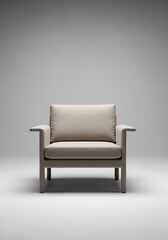 Minimalistic Armchair with Clean Lines against Subtle Gradient Backdrop