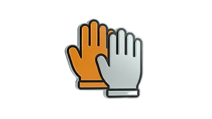 Obraz premium Two 3D Hands Icons - Orange and Silver