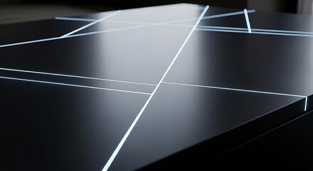 Sleek surface with luminous lines creating a futuristic appearance