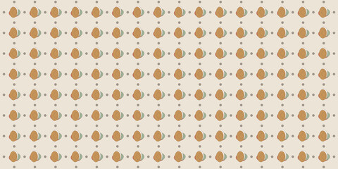 Fototapeta premium Seamless Geometric Pattern – Terracotta and Sage on Almond Background