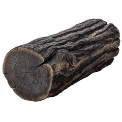 dark wood log on transparent png background