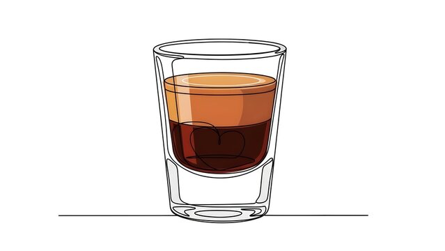 B 52 Layered Coffee Liqueur Shot Illustration Delicious Dessert Cocktail Graphic