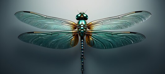 realistic photo of a glossy dragonfly ,generative AI